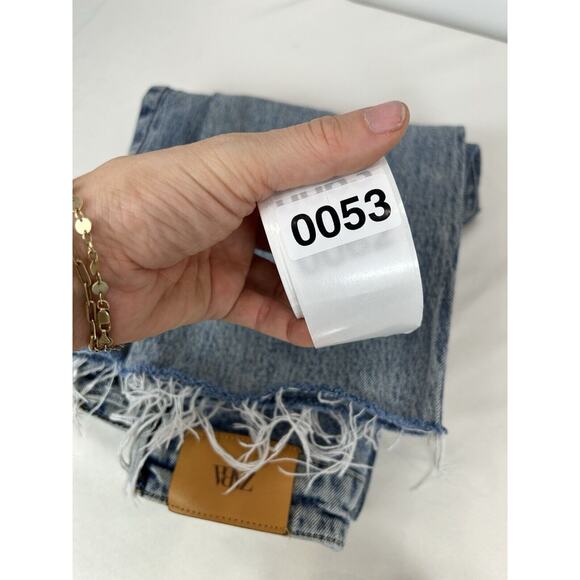 Zara Women’s HIGH RISE LONG LENGTH STRAIGHT JEANS Blue Size US 4 Stretch - Picture 10 of 10